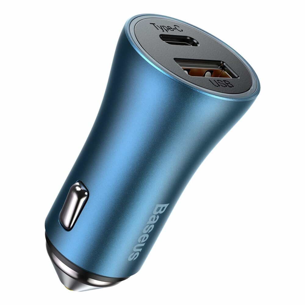 BASEUS car charger USB A + Type C + cabel Type C to Lightning PD QC4.0 3A 40W TZCCJD-03 blue