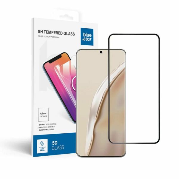 Tempered Glass Blue Star - HUA P60 (full glue/small size) - black Tempered Glass Blue Star