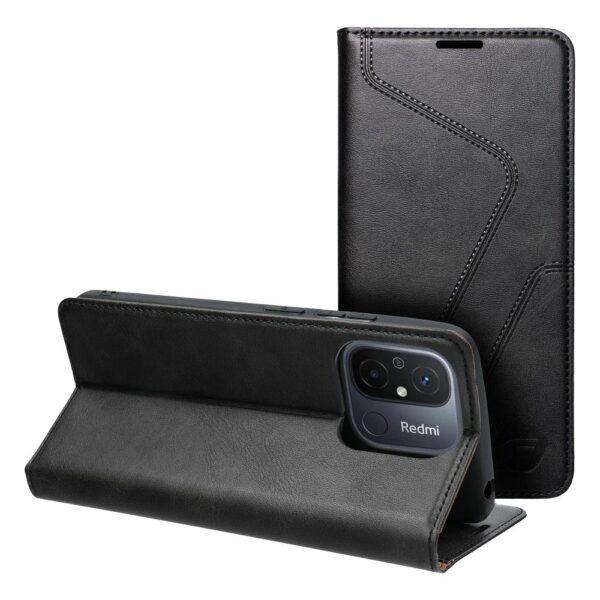 FORCELL F-PROTECT RFID Blocker book case for XIAOMI Redmi 12c black
