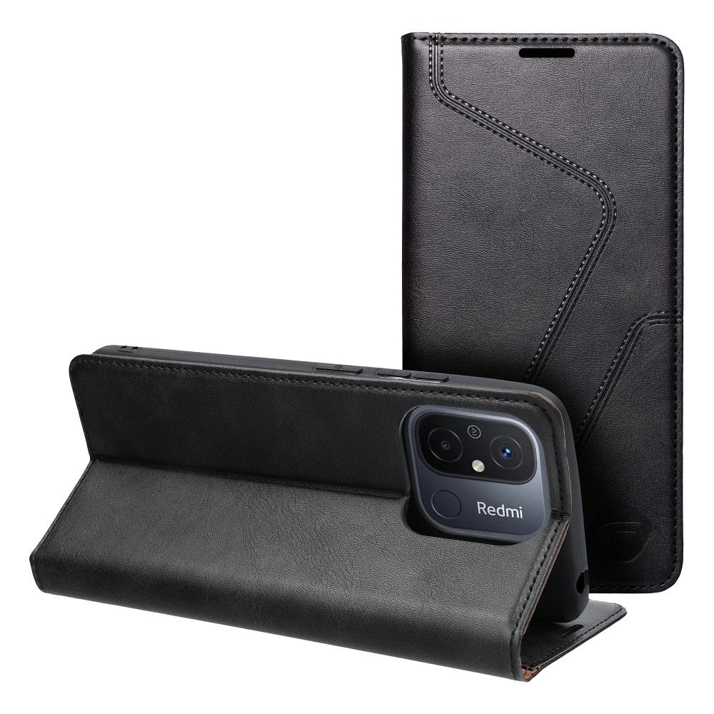 FORCELL F-PROTECT RFID Blocker book case for XIAOMI Redmi 12c black