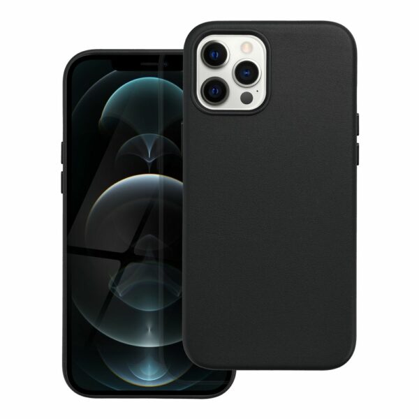 LEATHER MAG COVER case for IPHONE 12 Pro Max black