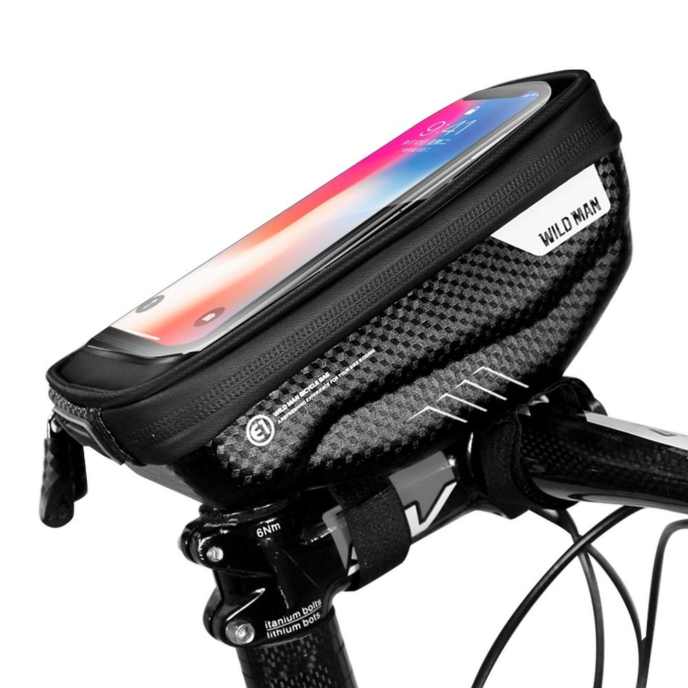 WILDMAN traveling bag for bike handlebars with zipper E1 1L ( 4 "- 7" ) black