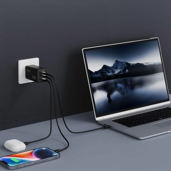 BLUE STAR travel charger GaN 4A 65W 2 x Type C + USB A PD QC4.0 VT-43 black
