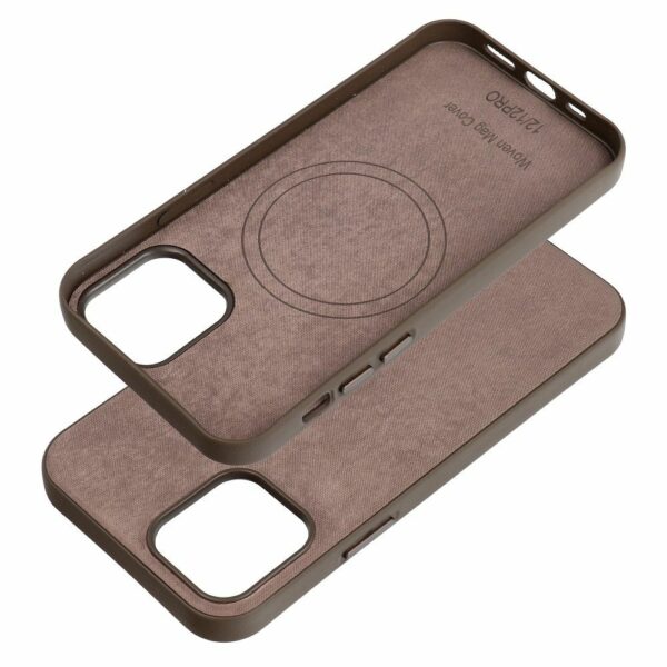WOVEN MAG COVER case compatible with MagSafe for IPHONE 12 / 12 Pro light brown