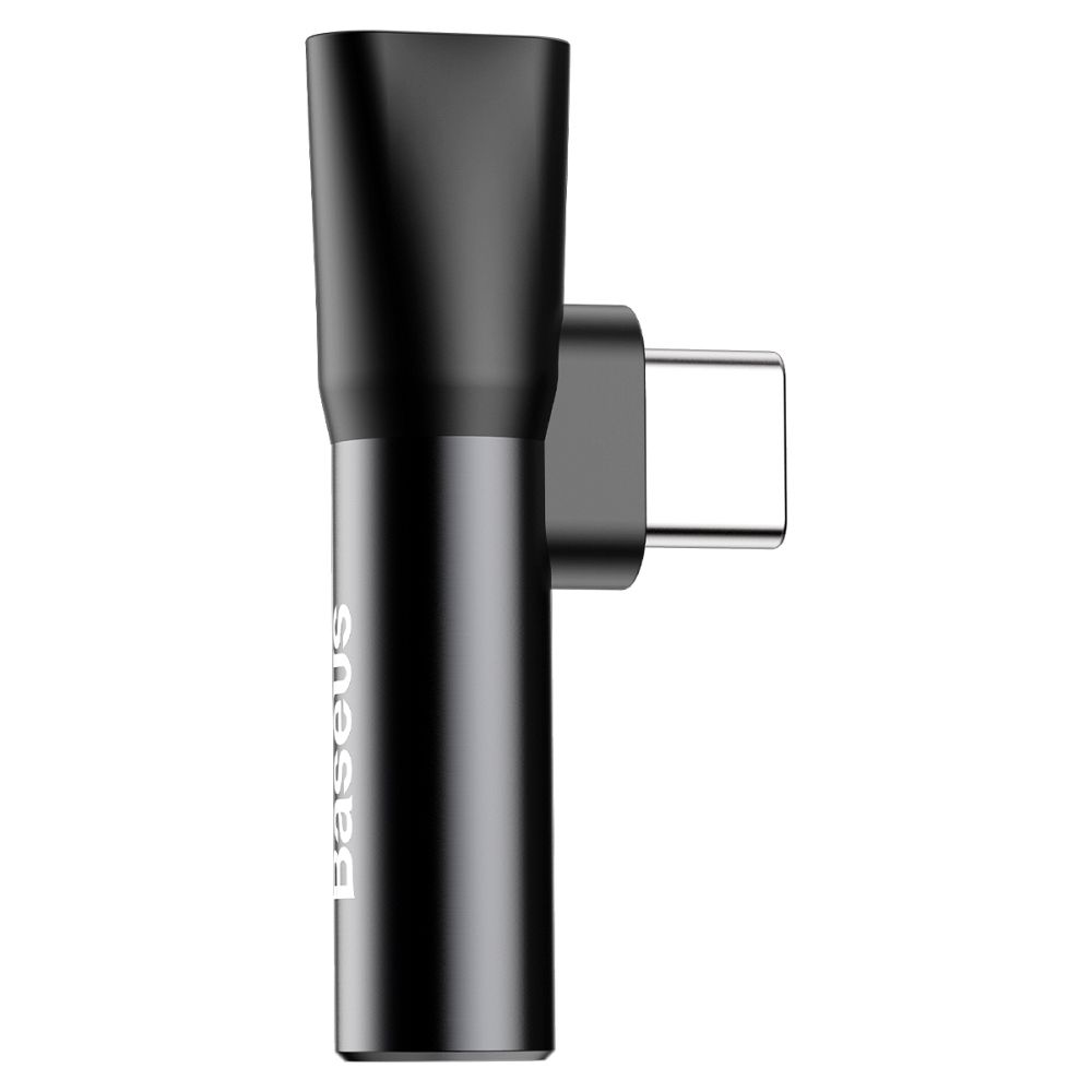BASEUS adapter AUX Type C (male) to Jack 3,5mm (female) + Type C (female) CATL41-01 black