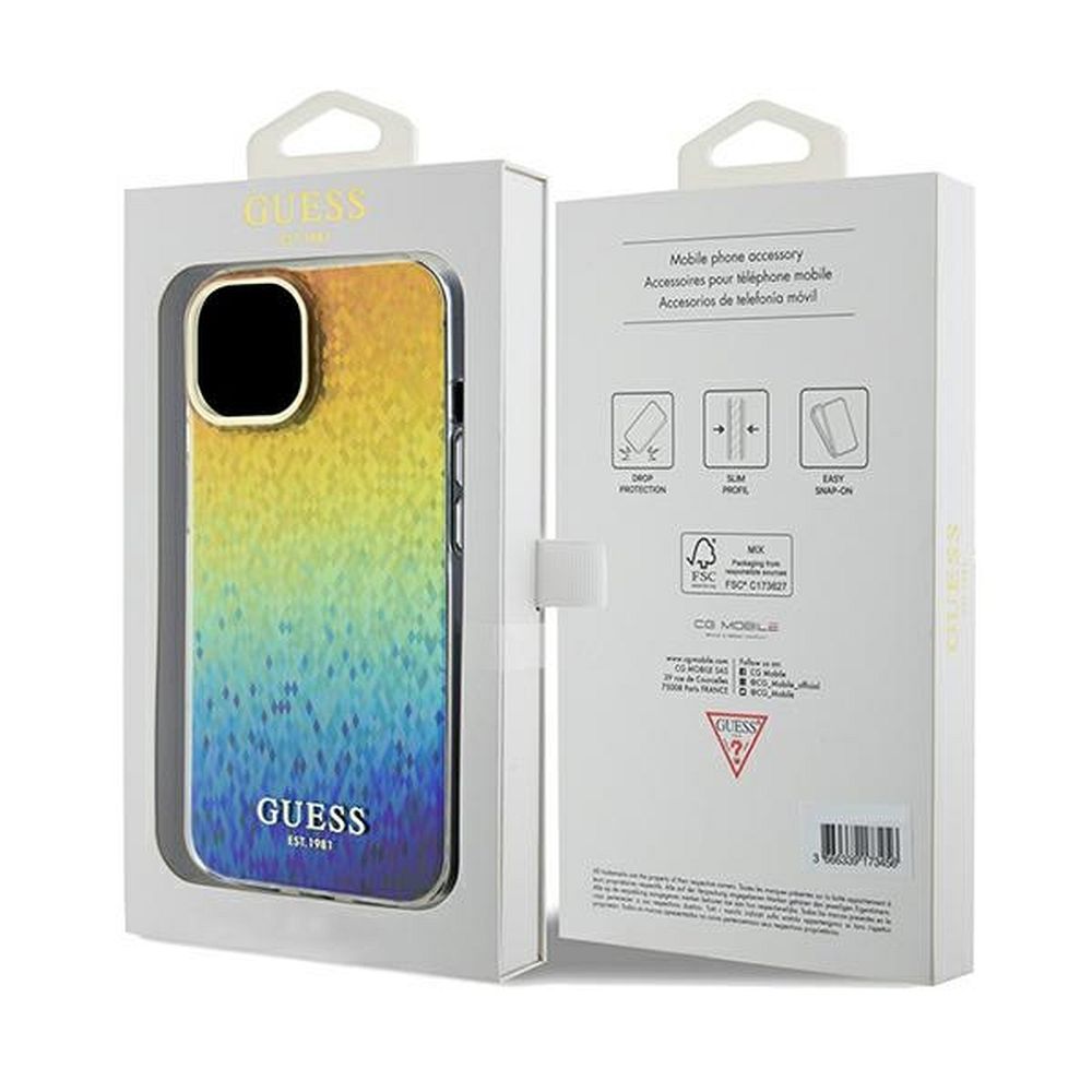 GUESS case for IPHONE 14 GUHCP14SHDECMI (IML Faceted Mirror / disco iridescent) multicolor