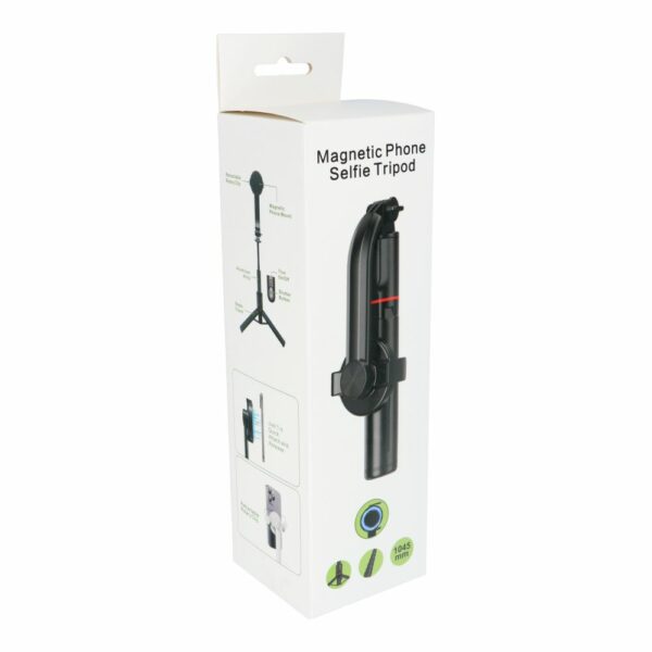 Selfie stick with wireless remote control tripod compatible with MagSafe SSTR-C09 black