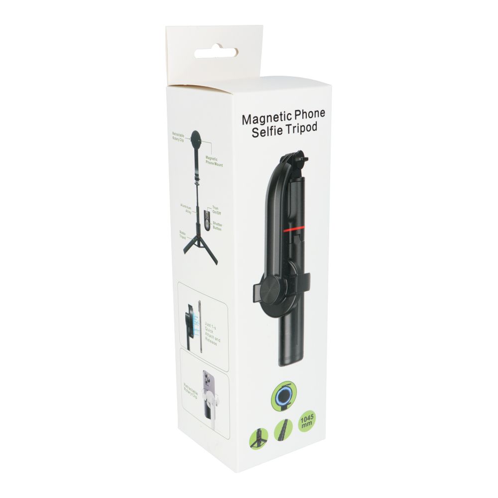 Selfie stick with wireless remote control tripod compatible with MagSafe SSTR-C09 black
