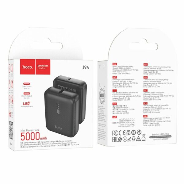 HOCO powerbank 5000 mAh 2A J96 black