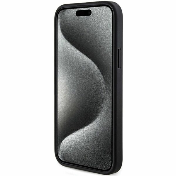 GUESS case for IPHONE 15 compatible with MagSafe GUHMP15SG4GFRK (4G Ring classic logo) black