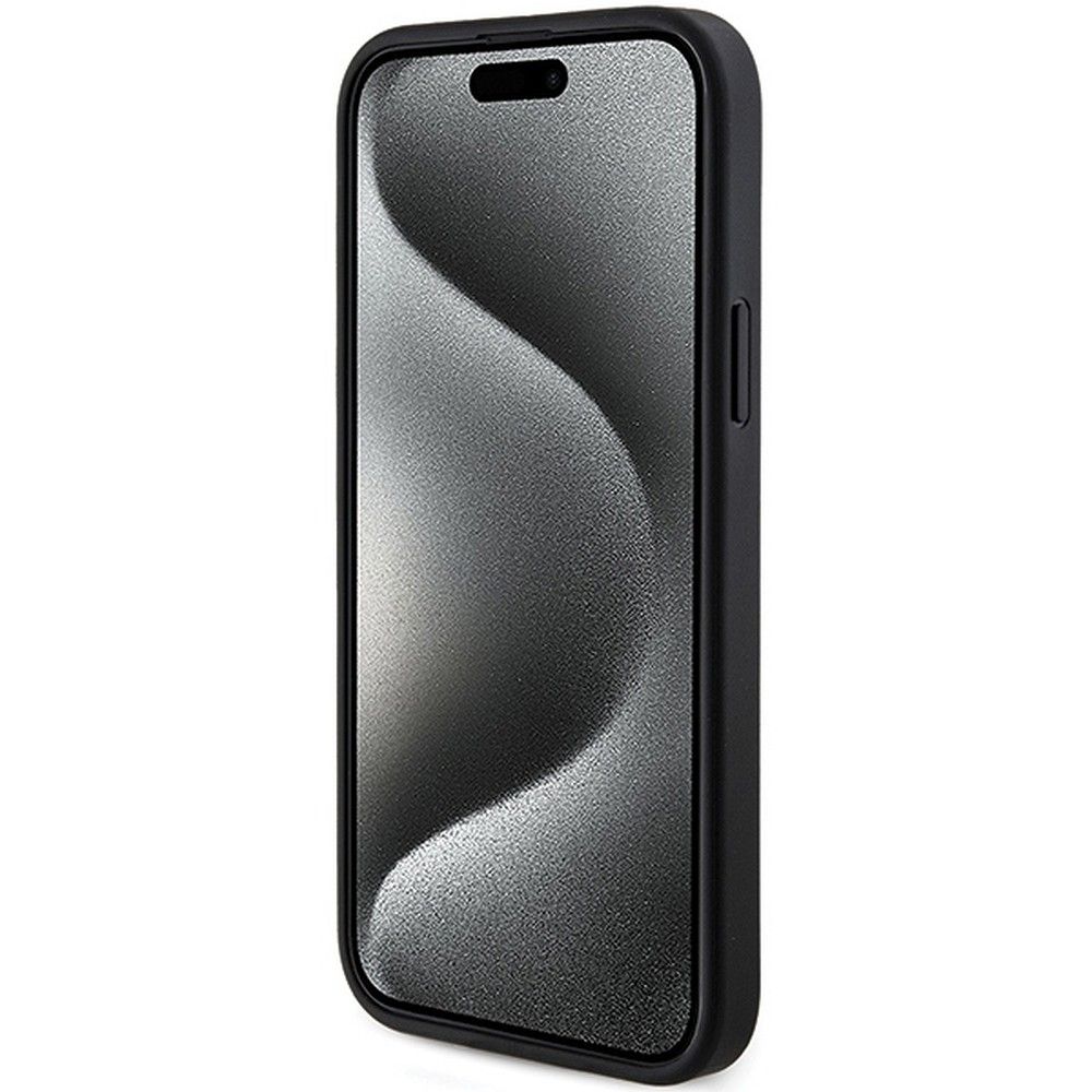GUESS case for IPHONE 15 compatible with MagSafe GUHMP15SG4GFRK (4G Ring classic logo) black