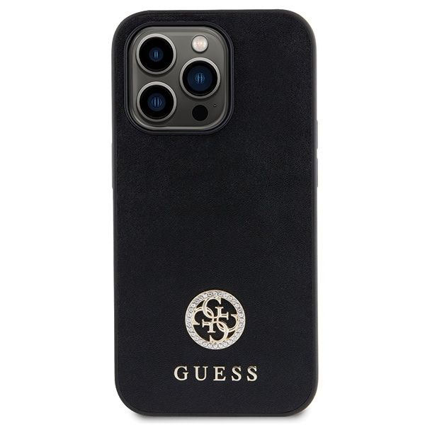 GUESS case for IPHONE 15 Pro GUHCP15LPS4DGPK (Strass Metal Logo) black