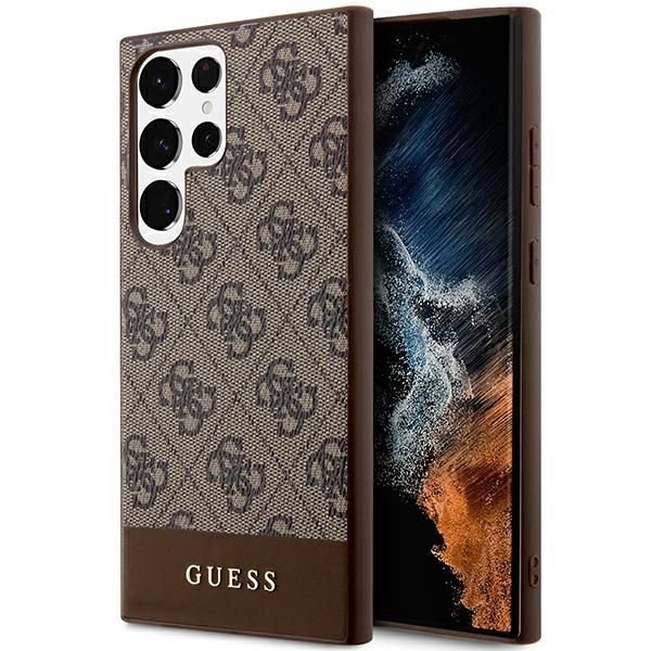 GUESS case for SAMSUNG S24 Ultra GUHCS24LG4GLBR (4G Bottom Stripe) brown