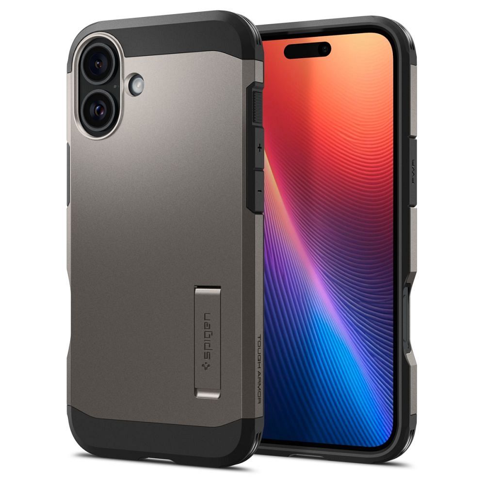 SPIGEN case TOUGH ARMOR MAG compatible with MagSafe for IPHONE 16 gunmetal