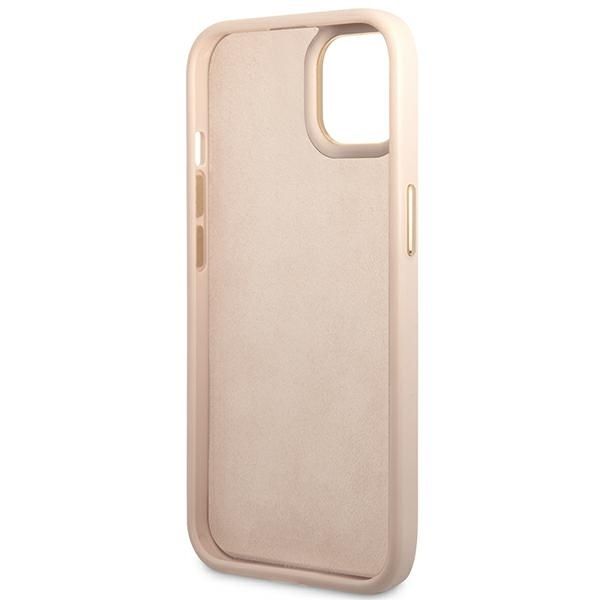 GUESS case for IPHONE 13 / 14 / 15 GUHCP14SHG4SHP (4G Vintage Gold Logo) pink