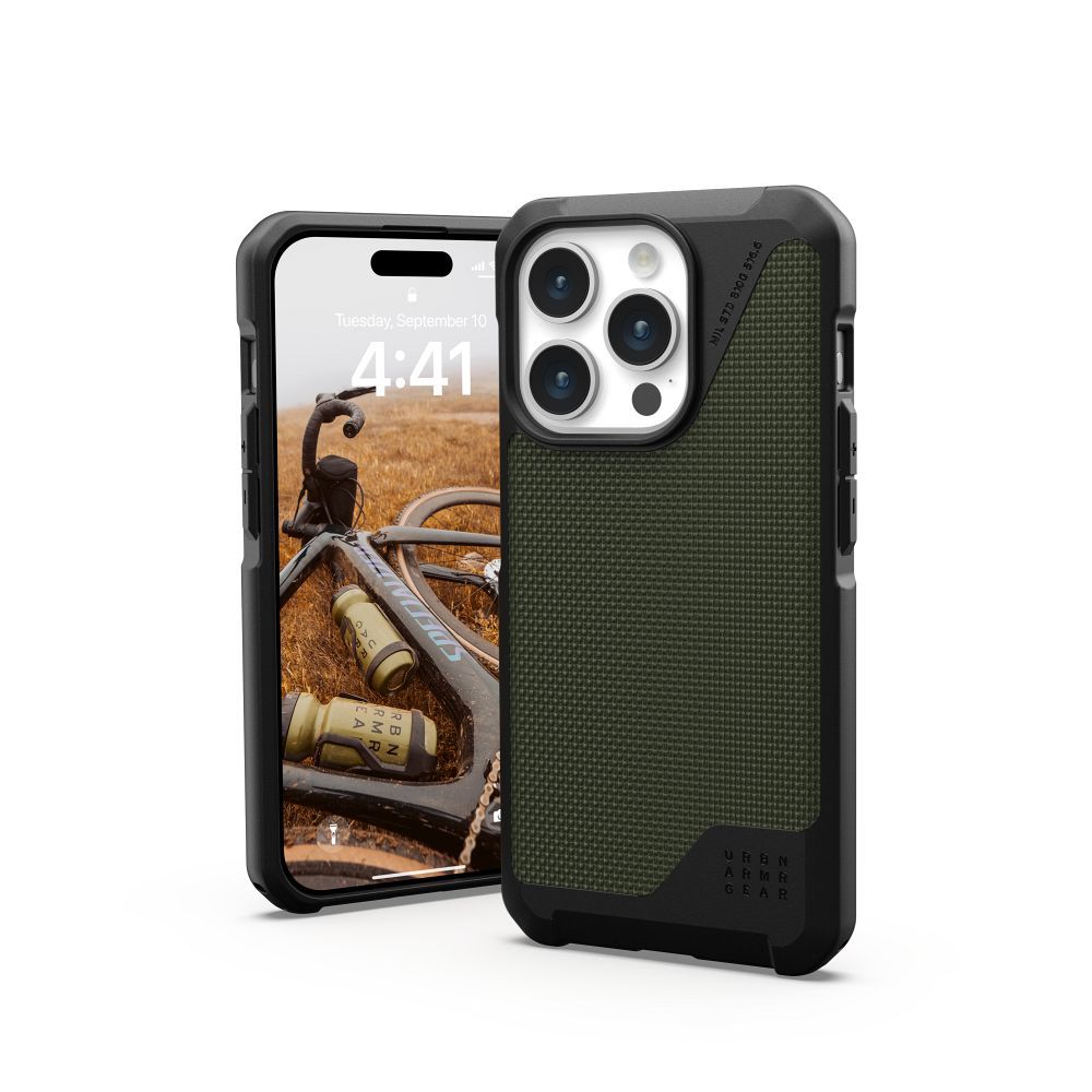 UAG Urban Armor Gear case METROPOLIS LT compatible with MagSafe for IPHONE 15 Pro kevlar olive