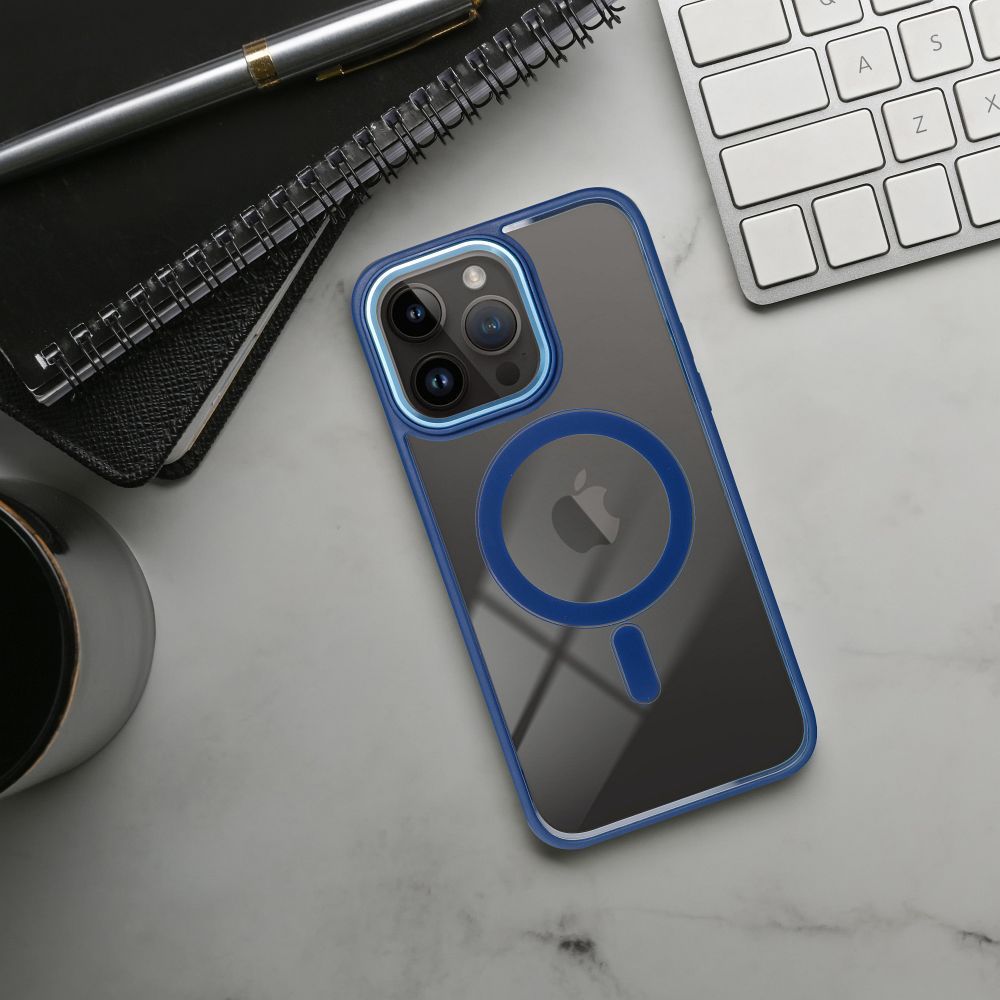 COLOR EDGE MAG COVER case compatible with MagSafe for IPHONE 12 Pro Max navy blue