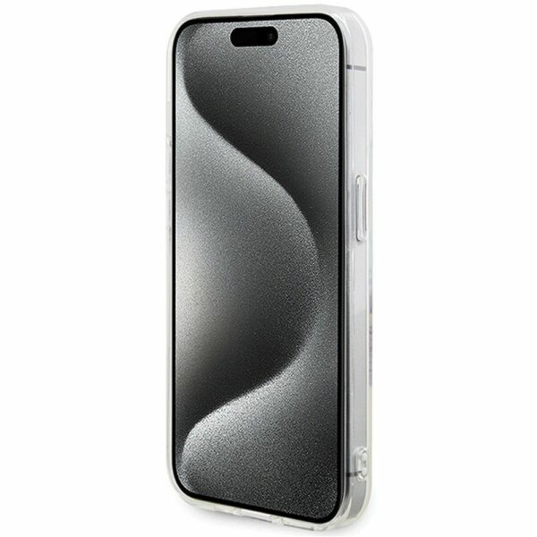 GUESS case for IPHONE 15 Pro compatible with MagSafe GUHMP15LHFWFCT (Flowers Wreath) transparent