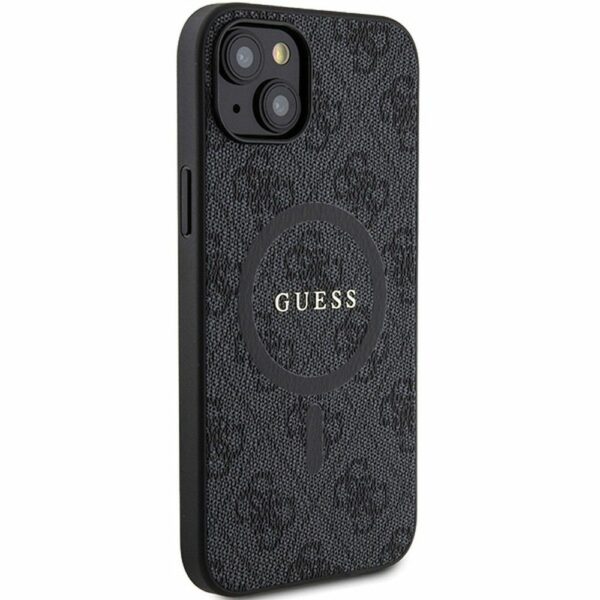 GUESS case for IPHONE 15 compatible with MagSafe GUHMP15SG4GFRK (4G Ring classic logo) black