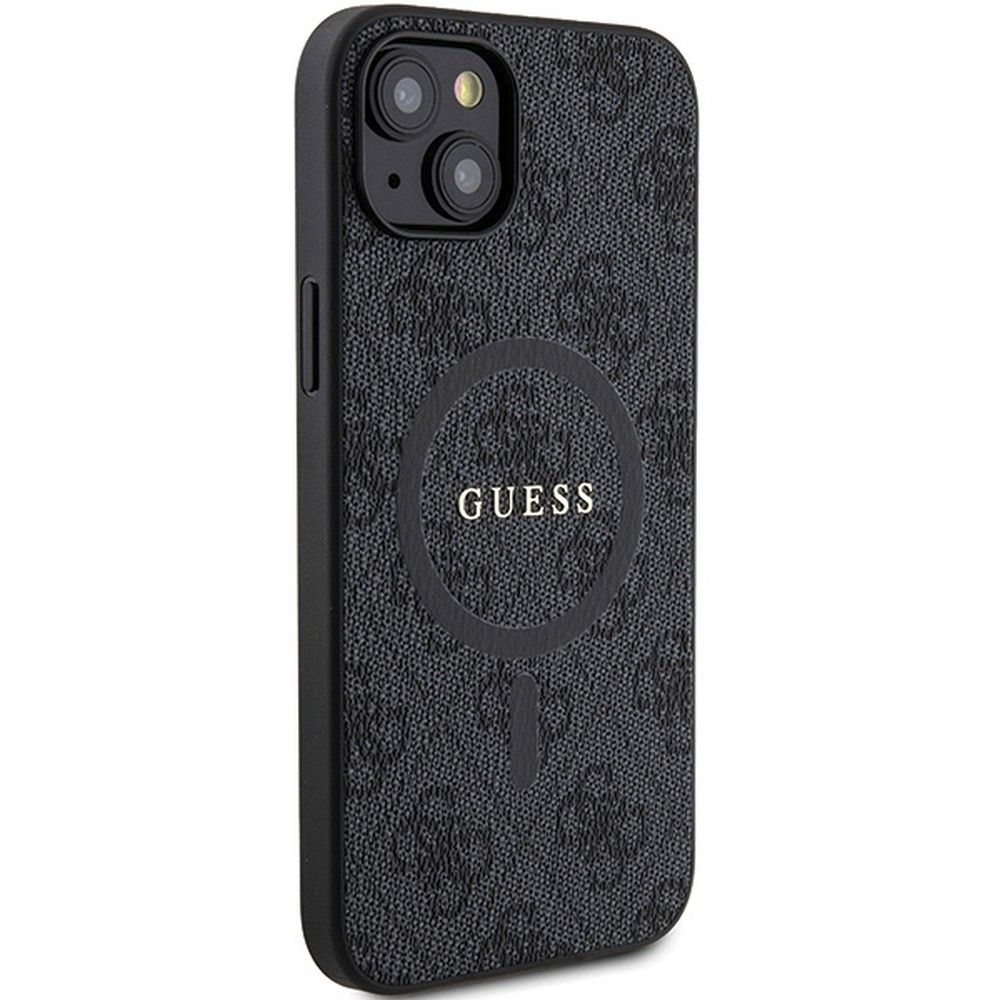GUESS case for IPHONE 15 compatible with MagSafe GUHMP15SG4GFRK (4G Ring classic logo) black