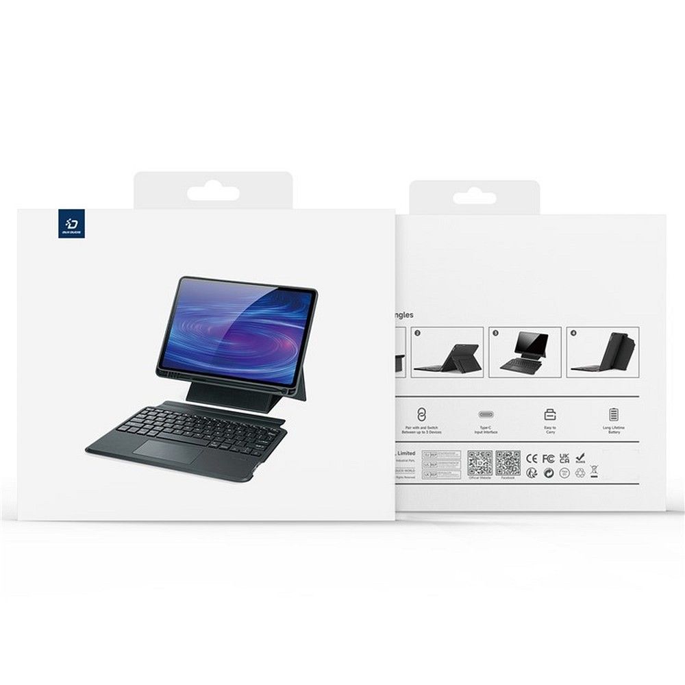DUX DUCIS case DK foldable with Wireless Keyboard for iPad Air 13 (2024)/Pro 12.9 (2020/2021/2022) black