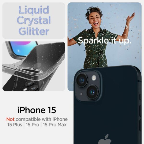 SPIGEN case LIQUID CRYSTAL for IPHONE 15 glitter crystal