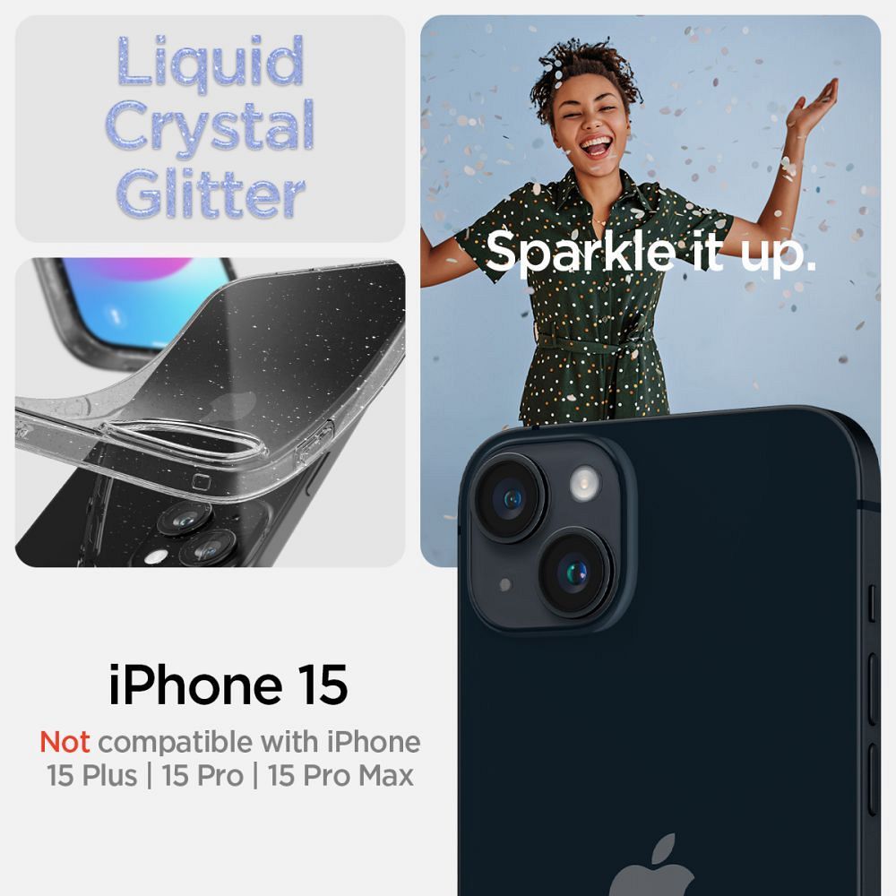 SPIGEN case LIQUID CRYSTAL for IPHONE 15 glitter crystal