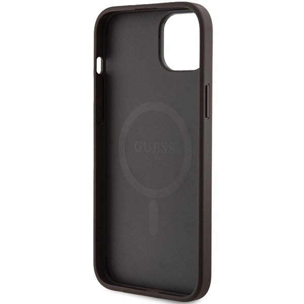 GUESS case for IPHONE 15 compatible with MagSafe GUHMP15SG4GFRW (4G Ring classic logo) brown
