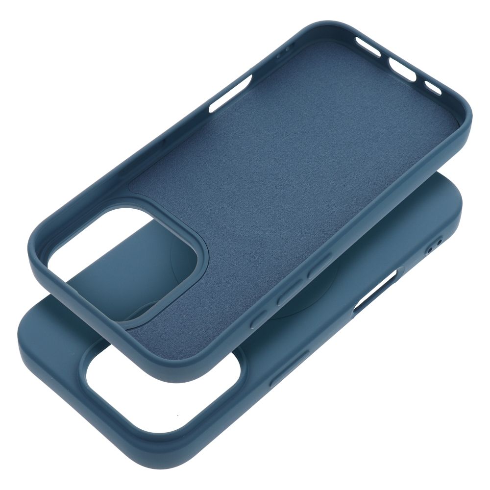 SILICONE MAG COVER (big hole) case compatible with MagSafe for IPHONE 16 Pro blue