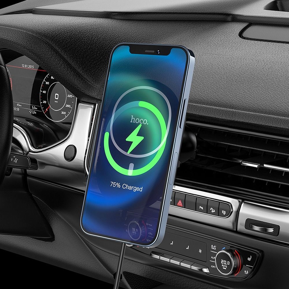 HOCO car holder with wilress charging compatible with MagSafe for air vent 15W CA90 black