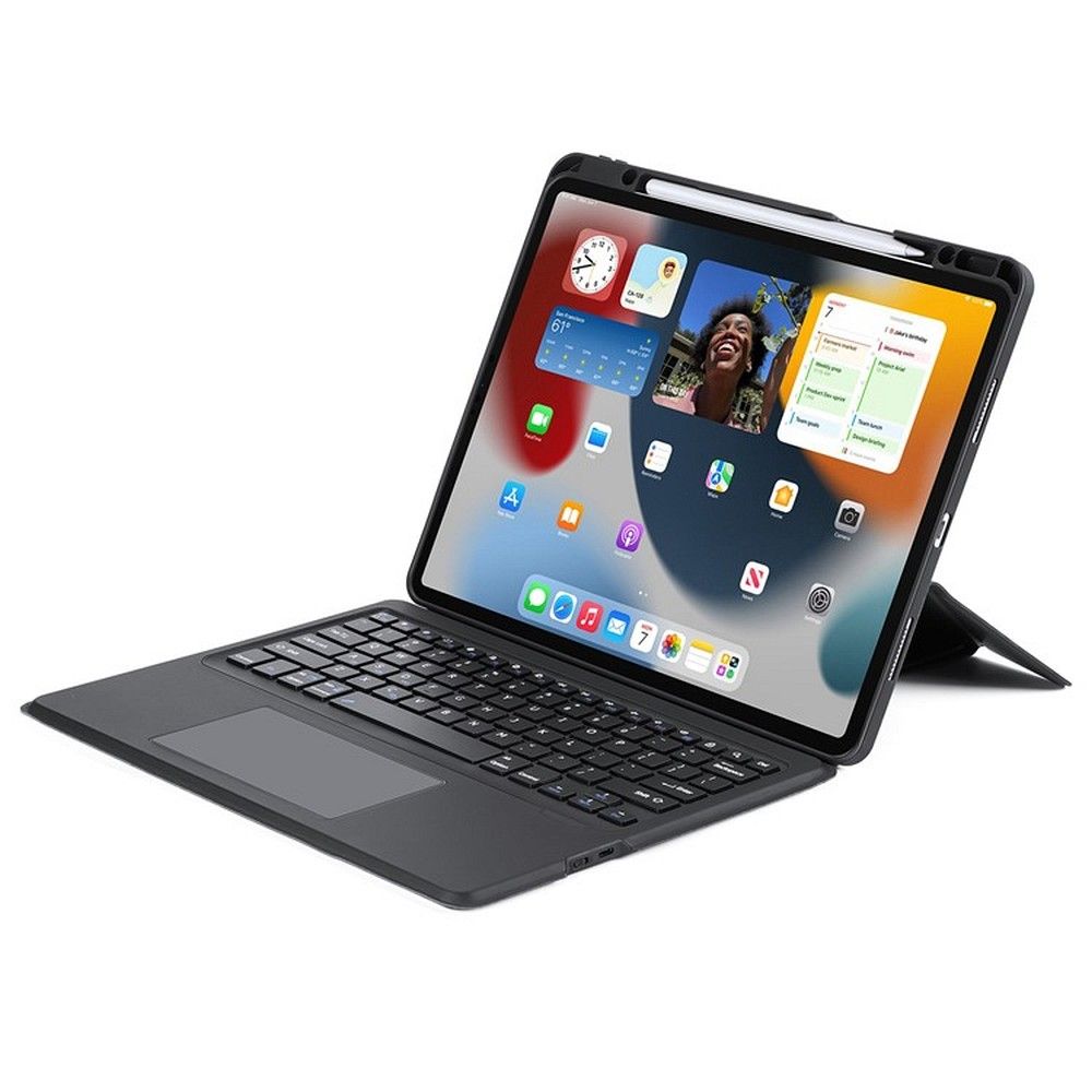 DUX DUCIS case DK foldable with Wireless Keyboard for iPad Air 13 (2024)/Pro 12.9 (2020/2021/2022) black