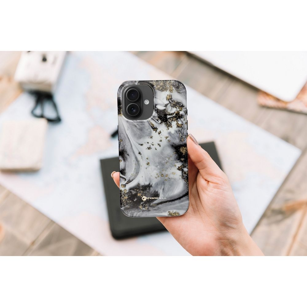 FORCELL F-PROTECT Mirage, Military Drop-Tested case compatible with MagSafe for IPHONE 15 PRO MAX silver fog