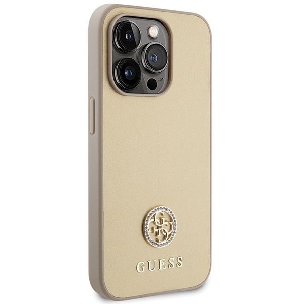 GUESS case for IPHONE 15 Pro GUHCP15LPS4DGPD (Strass Metal Logo) gold