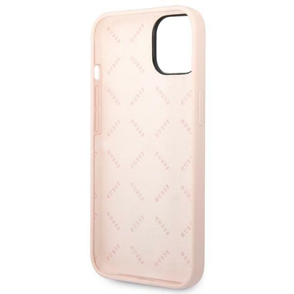 GUESS case for IPHONE 13 / 14 / 15 GUHCP14SSLTGP (Silicone Triangle) pink
