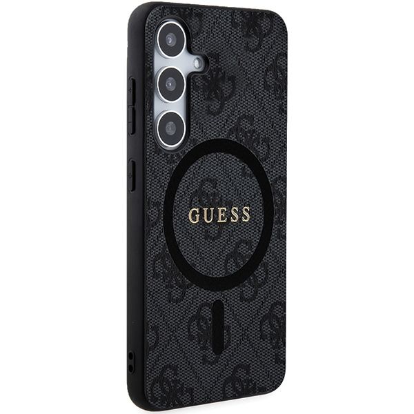 GUESS case for SAMSUNG S24 compatible with MagSafe GUHCS24SGF4GGR (4G Ring classic logo) black