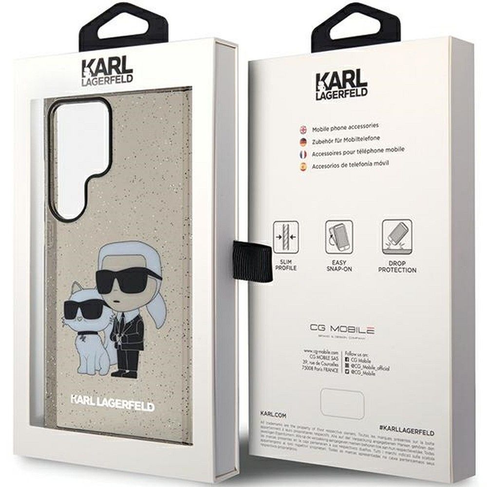KARL LAGERFELD case for SAMSUNG S24 Ultra KLHCS24LHNKCTGK (IML GLIT NFT K&C) black