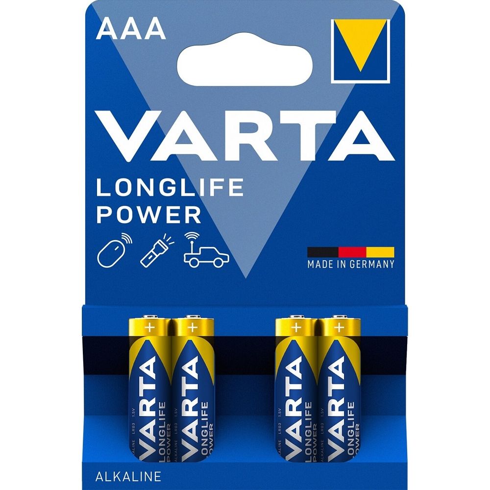 86ee22bdf4656bac5682c1f2f8c30a93 VARTA alkaline battery R3 (AAA) Longlife Power 4 pcs