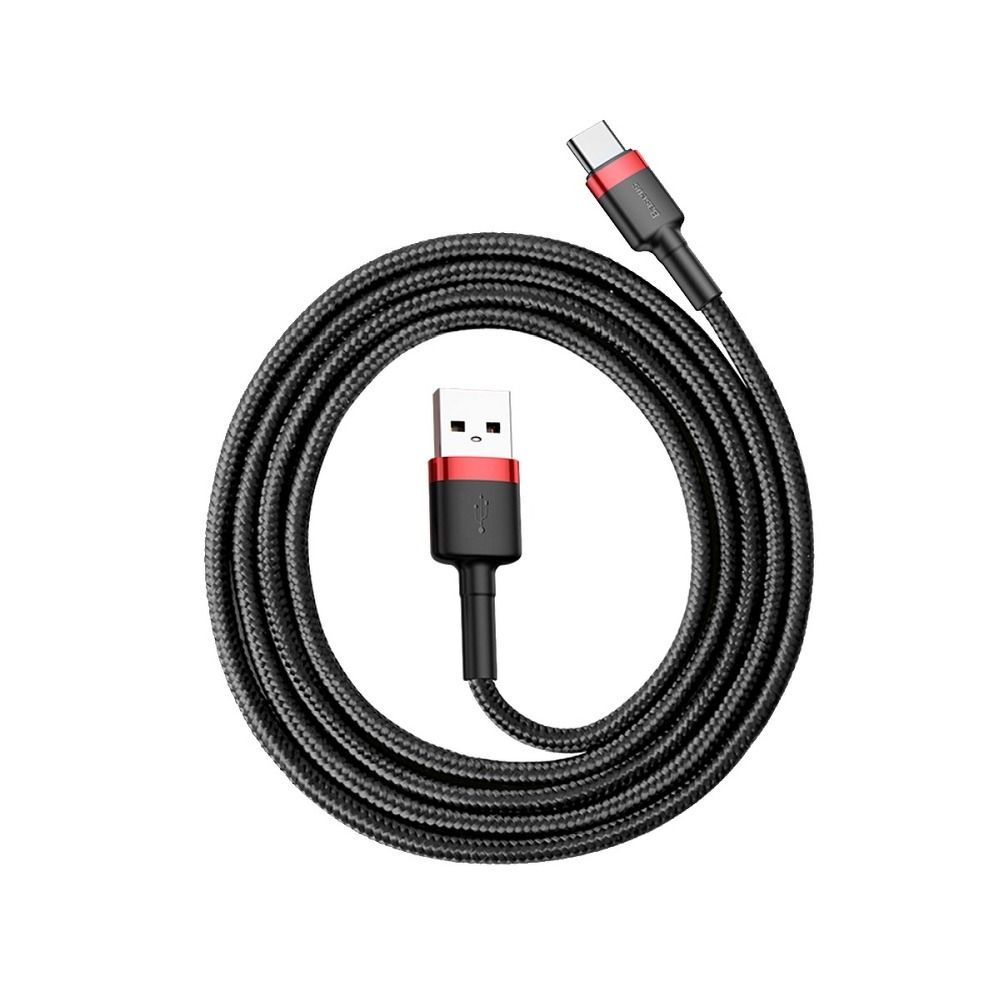 870765669620bc582f60c210a51fdc4f BASEUS cable USB Cafule to Type C 3A CATKLF-B91 1m 1 metr Red-Black