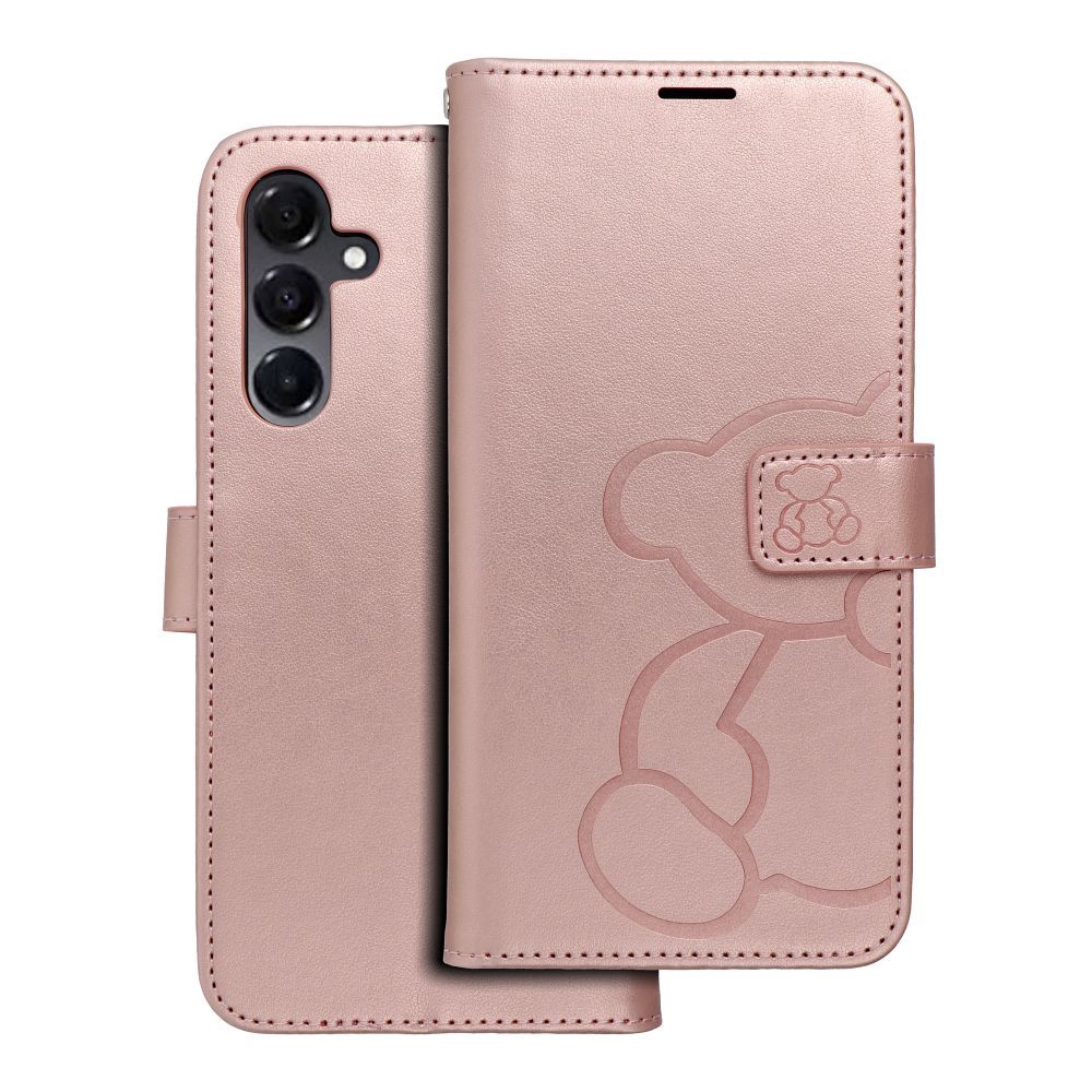 MEZZO Book case for SAMSUNG A16 5G teddy bear rose gold
