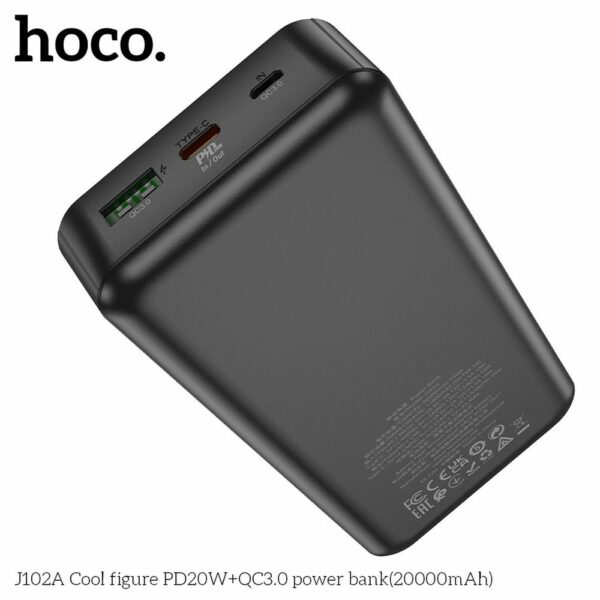 HOCO powerbank 20000 mAh PD QC3.0 3A 20W J102A black
