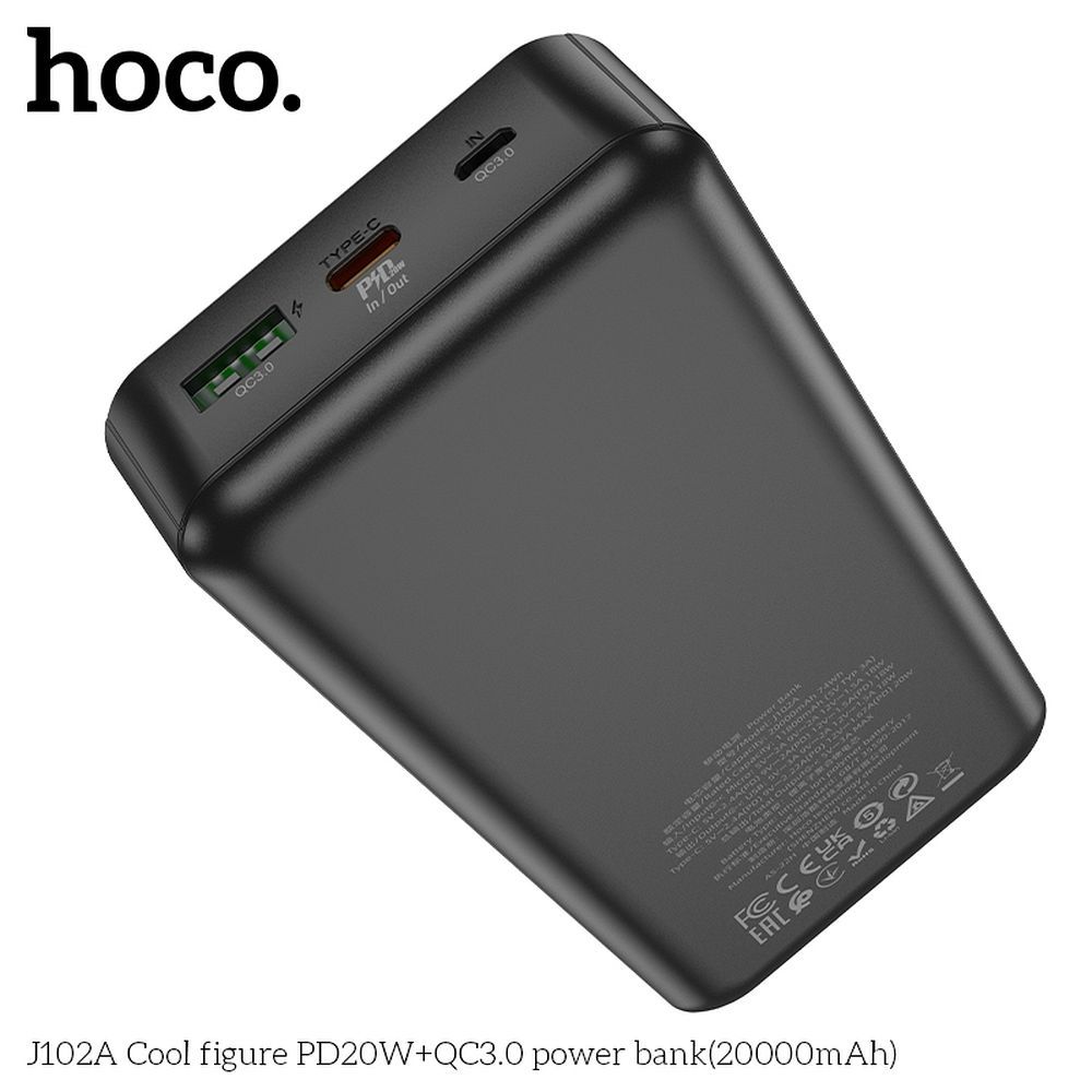 HOCO powerbank 20000 mAh PD QC3.0 3A 20W J102A black