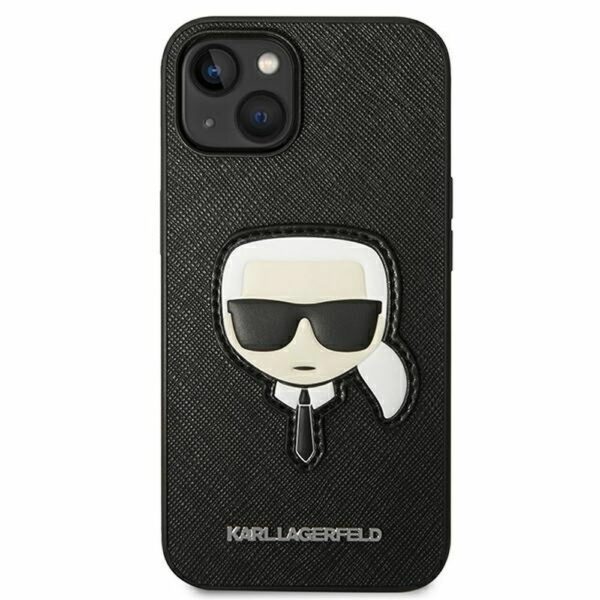 KARL LAGERFELD case for IPHONE 14 Plus KLHCP14MSAPKHK (Saffiano With Karl Head Patch) black
