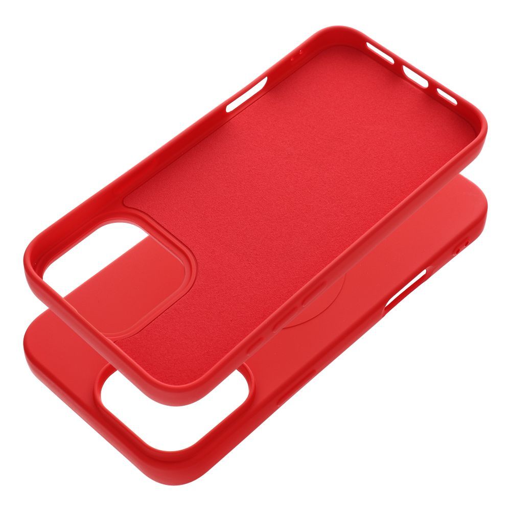SILICONE MAG COVER (big hole) case compatible with MagSafe for IPHONE 16 Pro Max red