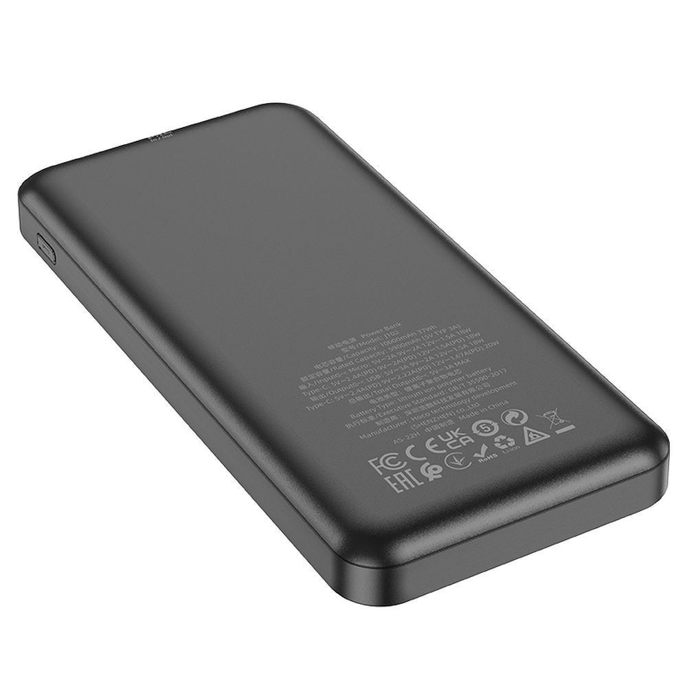 HOCO powerbank 10000 mAh PD QC3.0 3A 20W J102 black