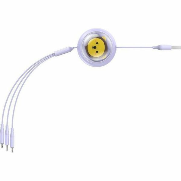 BASEUS retractable cable 3in1 USB A to Micro USB / Lightning / Type C CB000063 1,1 m purple