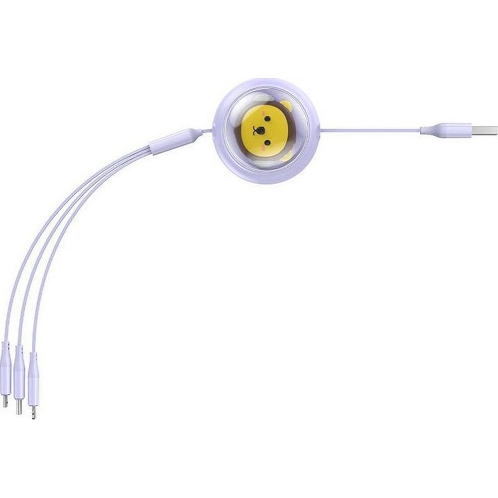 BASEUS retractable cable 3in1 USB A to Micro USB / Lightning / Type C CB000063 1,1 m purple