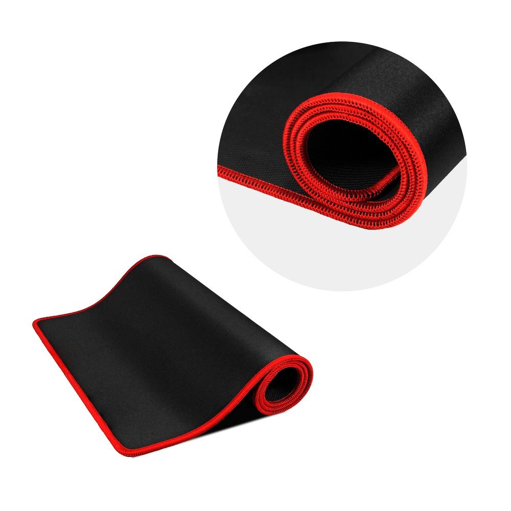 89ed50f89544dd81e0fd74e7119864d0 Gaming mousepad 300 x 240 x 3 mm black with red stitching