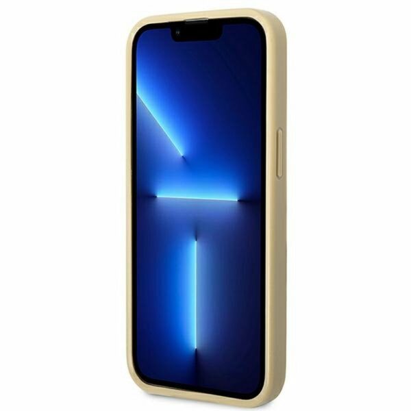 GUESS case for IPHONE 14 Pro GUHCP14LHGGSHD (Glitter Flakes Script Metal Logo) gold