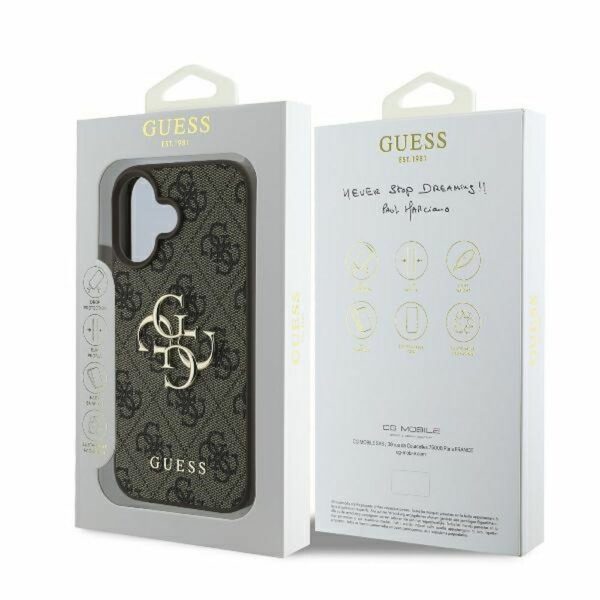GUESS case for IPHONE 16 Plus GUHCP16M4GMGBR (4G PU Big Logo) brown