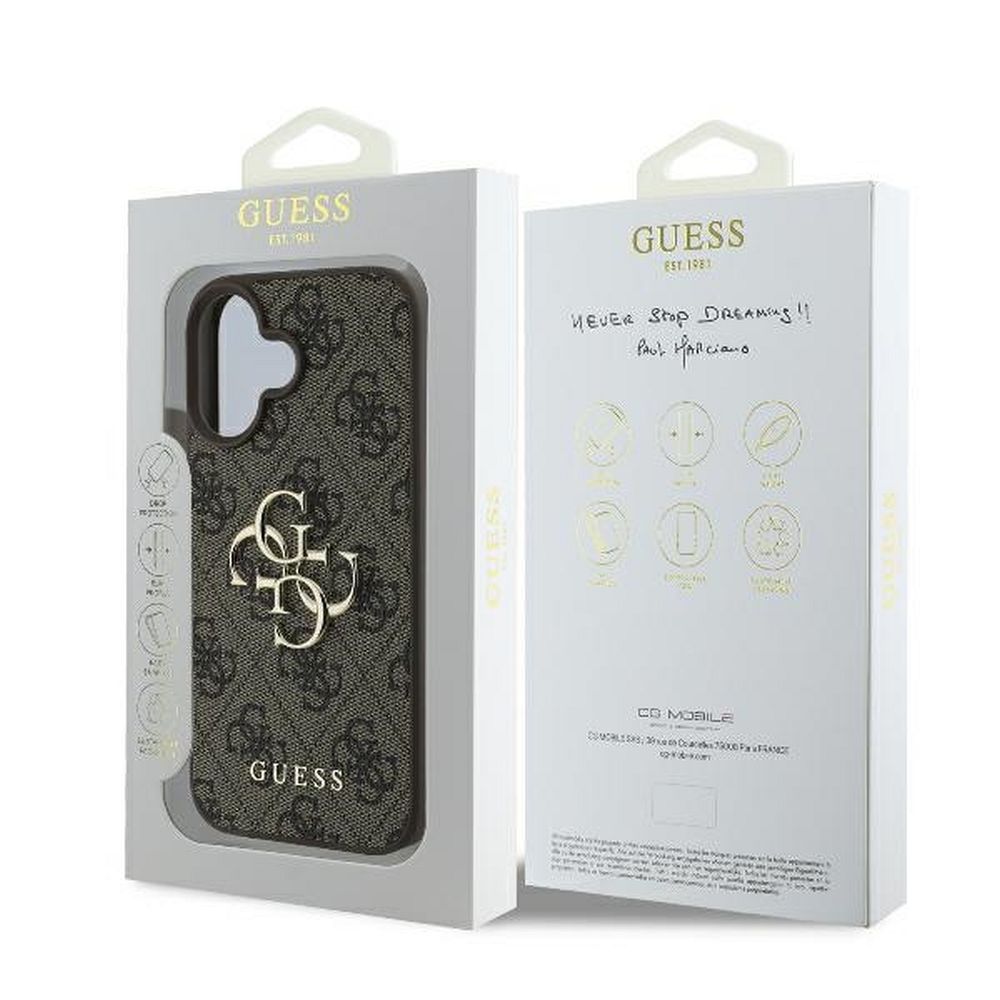 GUESS case for IPHONE 16 Plus GUHCP16M4GMGBR (4G PU Big Logo) brown